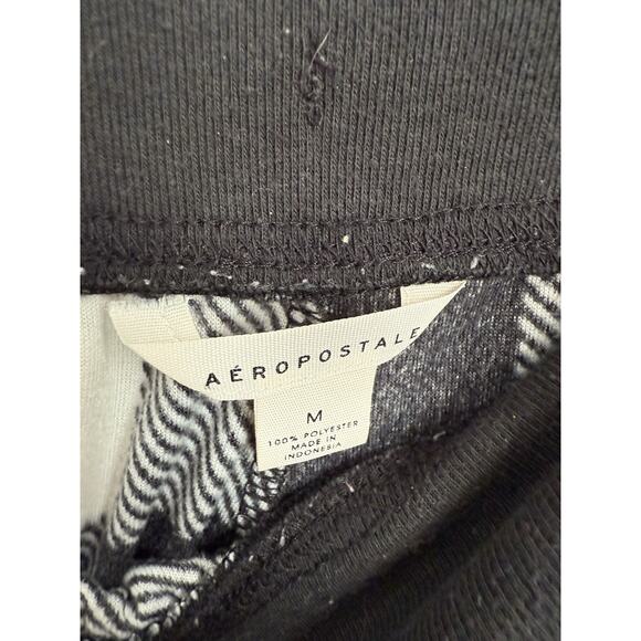 Aeropostale Lounge Black & White Checkered Pant Drawstrings Size Medium - Picture 2 of 6